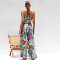 Women's Holiday Beach Selfie Vacation Printing Full Length Jumpsuits main image 4