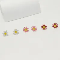 3 Pairs Cute Pastoral Commute Flower 304 Stainless Steel 18K Gold Plated Ear Studs main image 6