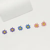 3 Pairs Cute Pastoral Commute Flower 304 Stainless Steel 18K Gold Plated Ear Studs main image 4