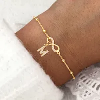 Elegant Simple Style Letter Infinity 201 Stainless Steel Copper Zircon Women's Bracelets main image 1