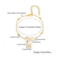 Elegant Simple Style Letter Infinity 201 Stainless Steel Copper Zircon Women's Bracelets main image 2