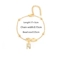 Elegant Simple Style Letter Infinity 201 Stainless Steel Copper Zircon Women's Bracelets sku image 14