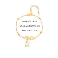 Elegant Simple Style Letter Infinity 201 Stainless Steel Copper Zircon Women's Bracelets sku image 21