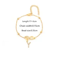 Elegant Simple Style Letter Infinity 201 Stainless Steel Copper Zircon Women's Bracelets sku image 22