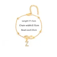 Elegant Simple Style Letter Infinity 201 Stainless Steel Copper Zircon Women's Bracelets sku image 23