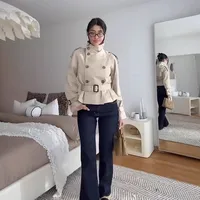 Women's Elegant Solid Color Zipper Coat main image 1