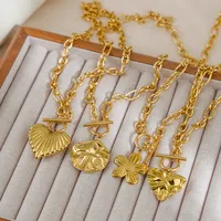 Retro Streetwear Heart Shape Flower 304 Stainless Steel Women's Pendant Necklace main image 4