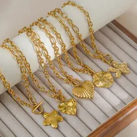 Retro Streetwear Heart Shape Flower 304 Stainless Steel Women's Pendant Necklace main image 1