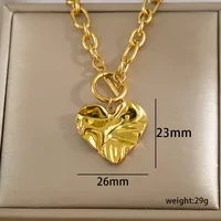 Retro Streetwear Heart Shape Flower 304 Stainless Steel Women's Pendant Necklace sku image 3