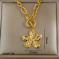 Retro Streetwear Heart Shape Flower 304 Stainless Steel Women's Pendant Necklace sku image 5