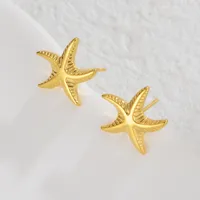 1 Pair Marine Style Classic Style Starfish Turtle 304 Stainless Steel 18K Gold Plated Ear Studs main image 5