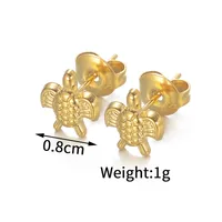 1 Pair Marine Style Classic Style Starfish Turtle 304 Stainless Steel 18K Gold Plated Ear Studs main image 2