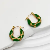 Vacation Classic Style Snakeskin Enamel 304 Stainless Steel 18K Gold Plated Earrings main image 7
