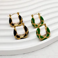 Vacation Classic Style Snakeskin Enamel 304 Stainless Steel 18K Gold Plated Earrings main image 6