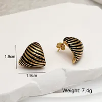 Vacation Classic Style Snakeskin Enamel 304 Stainless Steel 18K Gold Plated Earrings sku image 7