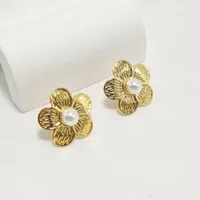 1 Pair Simple Style Commute Flower 304 Stainless Steel 18K Gold Plated Ear Studs main image 7