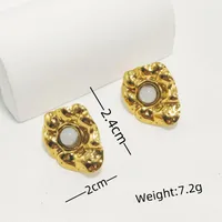 1 Pair Simple Style Commute Flower 304 Stainless Steel 18K Gold Plated Ear Studs main image 3