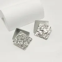 1 Pair Luxurious Commute Square 304 Stainless Steel Earrings Ear Studs main image 4