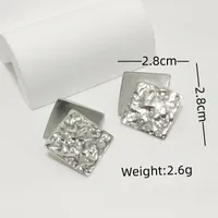 1 Pair Luxurious Commute Square 304 Stainless Steel Earrings Ear Studs main image 3