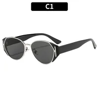 Modern Style Solid Color Ac Oval Frame Full Frame Glasses sku image 1