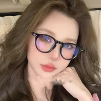 Casual Solid Color Ac Round Frame Full Frame Glasses main image 1