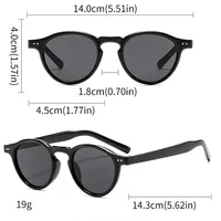 Casual Solid Color Ac Round Frame Full Frame Glasses main image 2