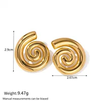 1 Pair Streetwear Geometric Round Hollow Out 304 Stainless Steel Imitation Gold  Ear Studs main image 2
