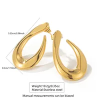 1 Pair Streetwear Geometric Round Hollow Out 304 Stainless Steel Imitation Gold  Ear Studs main image 3