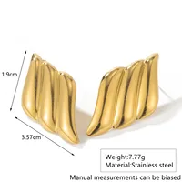 1 Pair Streetwear Geometric Round Hollow Out 304 Stainless Steel Imitation Gold  Ear Studs main image 7