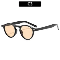 Casual Solid Color Ac Round Frame Full Frame Glasses sku image 3