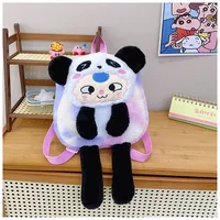 Women's Plush Animal Cartoon Cute Square Zipper Functional Backpack sku image 1