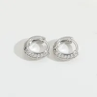 1 Pair Elegant Retro Vintage Style Twist Inlay Copper Zircon 14K Gold Plated Earrings sku image 6