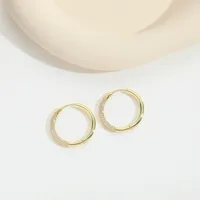 1 Pair Elegant Retro Vintage Style Round Inlay Copper Zircon 14K Gold Plated Earrings main image 4