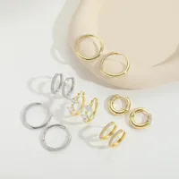 1 Pair Elegant Retro Vintage Style Round Inlay Copper Zircon 14K Gold Plated Earrings main image 6