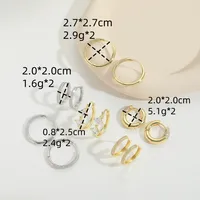 1 Pair Elegant Retro Vintage Style Round Inlay Copper Zircon 14K Gold Plated Earrings main image 2