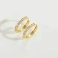 1 Pair Elegant Retro Vintage Style Round Inlay Copper Zircon 14K Gold Plated Earrings sku image 2