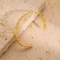 Retro Classic Style Geometric Titanium Steel Plating 18K Gold Plated Unisex Bangle main image 4