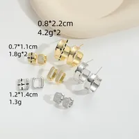 1 Pair Elegant Retro Vintage Style Round Inlay Copper Zircon 14K Gold Plated Earrings main image 2