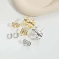 1 Pair Elegant Retro Vintage Style Round Inlay Copper Zircon 14K Gold Plated Earrings main image 5