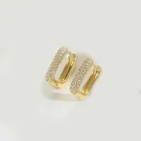 1 Pair Elegant Retro Vintage Style Round Inlay Copper Zircon 14K Gold Plated Earrings sku image 1