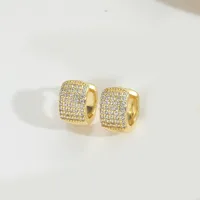 1 Pair Elegant Retro Vintage Style Round Inlay Copper Zircon 14K Gold Plated Earrings sku image 5