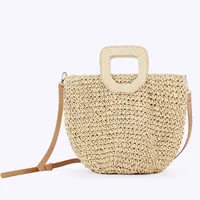 Women's Medium Paper Solid Color Vacation Weave Square String Straw Bag main image 1