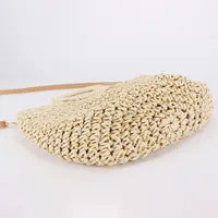 Women's Medium Paper Solid Color Vacation Weave Square String Straw Bag main image 4