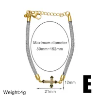 Elegant Simple Style Streetwear Cross Copper Inlay Zircon 18K Gold Plated Unisex Bracelets sku image 5