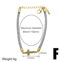 Elegant Simple Style Streetwear Cross Copper Inlay Zircon 18K Gold Plated Unisex Bracelets sku image 6