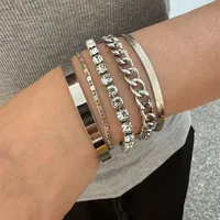 Classic Style Commute Geometric Alloy Plating Unisex Bracelets main image 1
