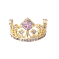 Glam Shiny Crown Copper Plating Women's Open Rings main image 5