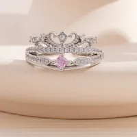 Glam Shiny Crown Copper Plating Women's Open Rings sku image 5