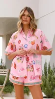 Casual Daily Women's Simple Style Printing Linen Polyester Shorts Co-ord Set Shorts Sets sku image 4