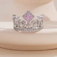 Glam Shiny Crown Copper Plating Women's Open Rings sku image 8